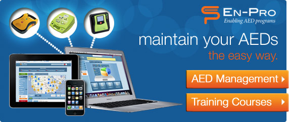En-Pro. Enabling AED Programs. Maintain your AEDs the easy way. AED Management & Training Courses.